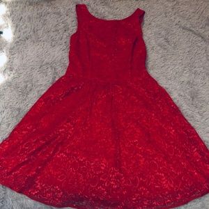 Mini red lace dress